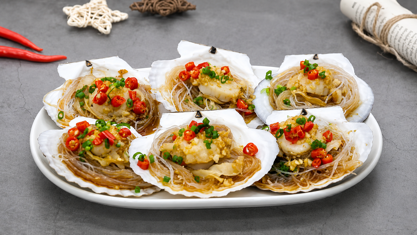 Steamed Scallops with Garlic and Vermicelli